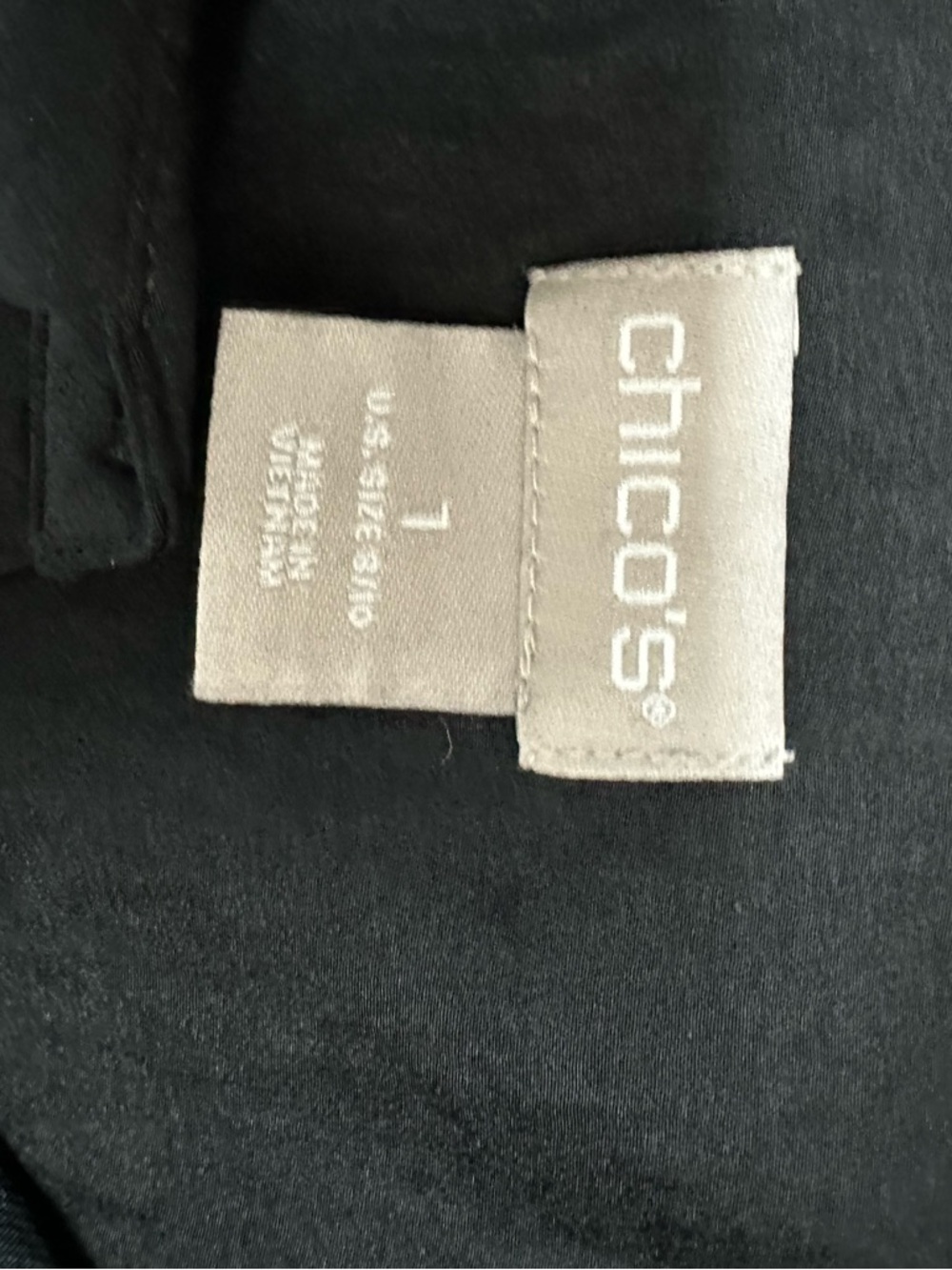 Chico’s Black Button Front Tunic Shirt Size 1 Short Sleeve Lightweight - Picture 11 of 12